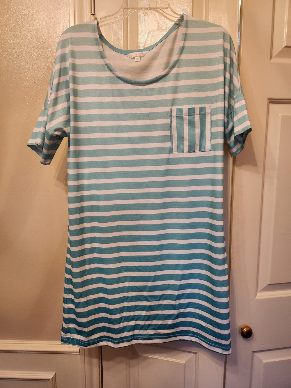 Charming Charlie Mint and White Striped Mini Dress